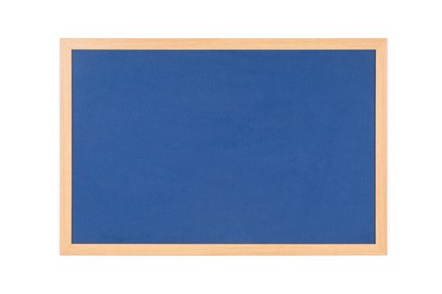 Bi-Office Earth-It Blue Felt Noticeboard Oak Wood Frame 600x900mm - FB0743233