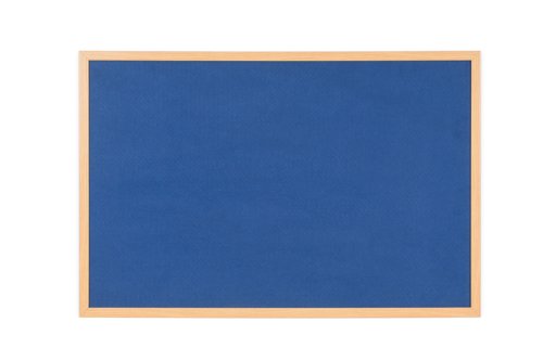 Bi-Office Earth-It Executive Blue Felt Noticeboard Oak Wood Frame 900x600mm - FB0743239