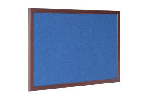 Bi-Office Earth-It Blue Felt Noticeboard Cherry Wood Frame 600x900mm - FB0743653 Bi-Silque