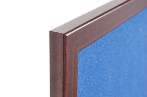 Bi-Office Earth-It Blue Felt Noticeboard Cherry Wood Frame 600x900mm - FB0743653