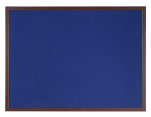 Bi-Office Earth-It Blue Felt Noticeboard Cherry Wood Frame 600x900mm