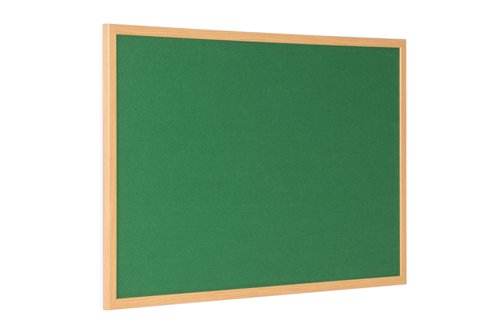 Bi-Office Earth-It Executive Green Felt Noticeboard Oak Wood Frame 900x600mm - FB0744239