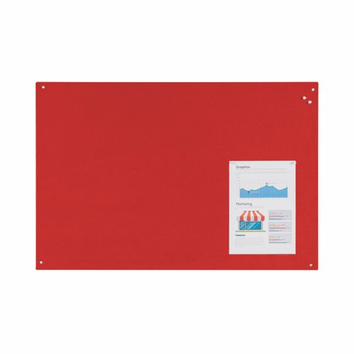 Bi-Office Red Felt Noticeboard Unframed 900x600mm - FB0746397 Bi-Silque