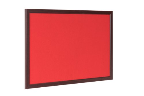 Bi-Office Earth-It Red Felt Noticeboard Cherry Wood Frame 600x900mm - FB0746653