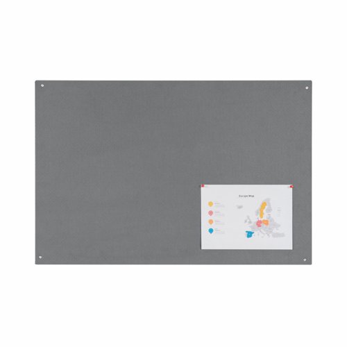 Bi-Office Grey Felt Noticeboard Unframed 1200x900mm - FB1442397 Pin Boards 45529BS