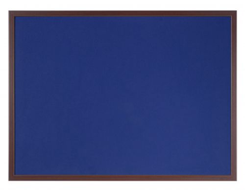 68993BS - Bi-Office Earth-It Blue Felt Noticeboard Cherry Wood Frame 1200x900mm - FB1443653