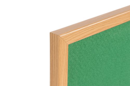 Bi-Office Earth-It Executive Green Felt Noticeboard Oak Wood Frame 1200x900mm - FB1444239 Pin Boards 43982BS