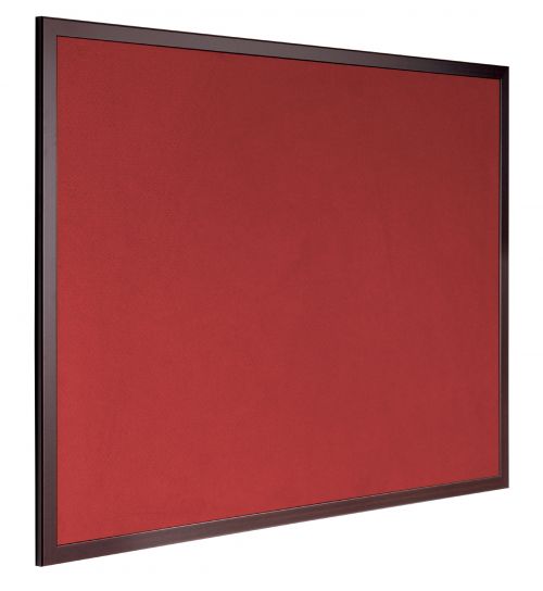 Bi-Office Earth-It Red Felt Noticeboard Cherry Wood Frame 1200x900mm - FB1446653