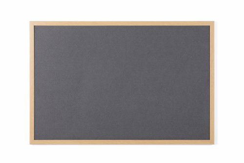 Bi-Office Earth Grey Felt Notice Board; Executive Oak MDF Frame; 120x120cm