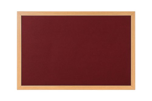 Bi-Office Earth Prime Felt Notice Board; Burgundy Felt Surface; MDF Frame With Oak Finish; 1800x1200mm