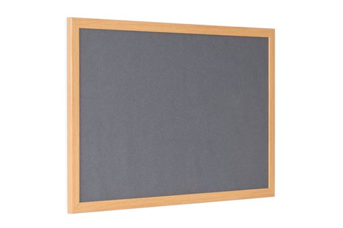 Bi-Office Earth-It Grey Felt Noticeboard Oak Wood Frame 1800x1200mm - FB8542233
