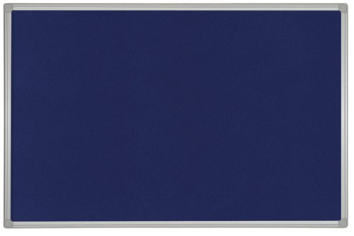 Bi-Office Maya Felt Notice Board; Blue Felt Surface; Plastic Frame; 1800x1200mm