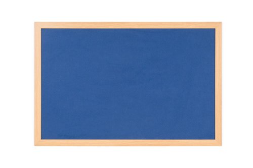 Bi-Office Earth-It Blue Felt Noticeboard Oak Wood Frame 1800x1200mm - FB8543233