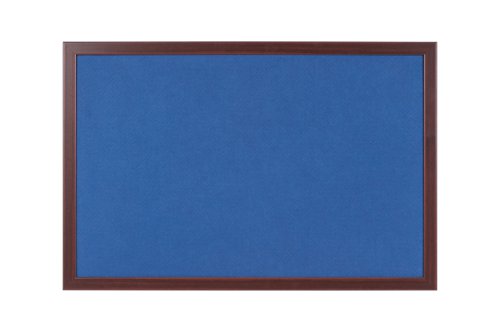 Bi-Office Earth-It Blue Felt Noticeboard Cherry Wood Frame 1800x120mm - FB8543653
