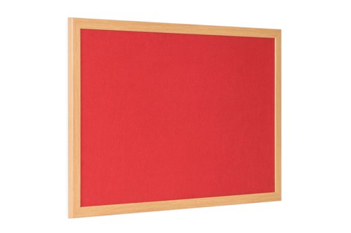Bi-Office Earth-It Red Felt Noticeboard Oak Wood Frame 1800x1200mm - FB8546233 45571BS