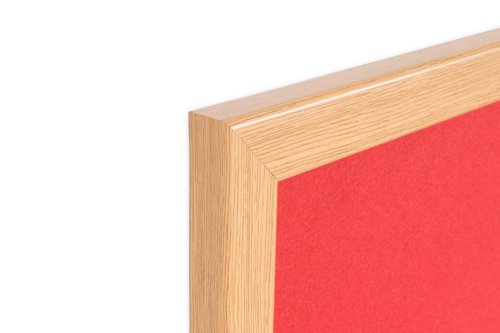 Bi-Office Earth-It Red Felt Noticeboard Oak Wood Frame 1800x1200mm - FB8546233 45571BS