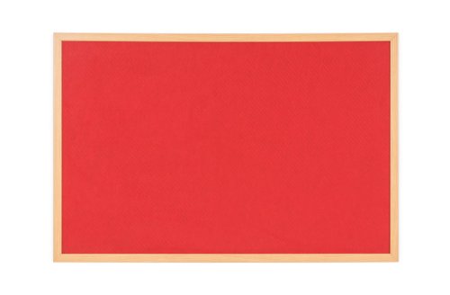 Earth Executive Red Felt Notice Board, Oak Lined MDF Frame, 180x120 cm