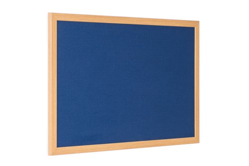 Bi-Office Earth-It Blue Felt Noticeboard Oak Wood Frame 2400x1200mm - FB8643233