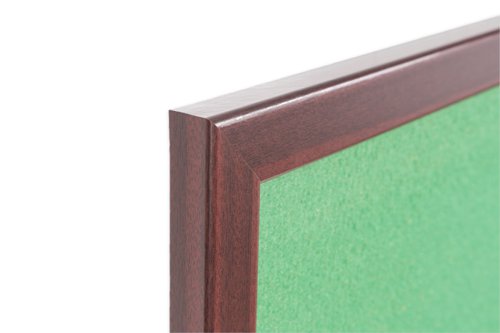 69035BS - Bi-Office Earth-It Green Felt Noticeboard Cherry Wood Frame 2400x1200mm - FB8644653