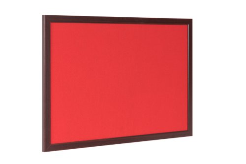 69063BS - Bi-Office Earth-It Red Felt Noticeboard Cherry Wood Frame 2400x1200mm - FB8646653