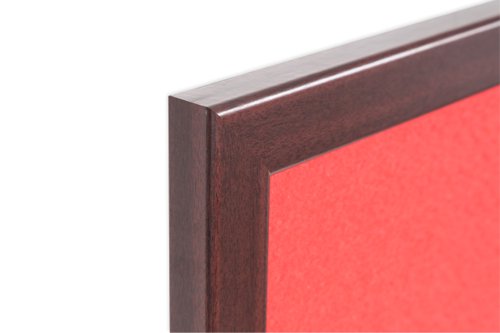 Bi-Office Earth-It Red Felt Noticeboard Cherry Wood Frame 2400x1200mm - FB8646653