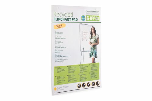 68874BS - Bi-Office Recycled Flipchart Pad Plain A1 40 Sheets (Pack 5) - FL0111801