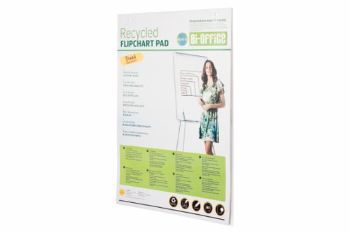 Bi-Office Recycled Flipchart Pad Plain A1 40 Sheets (Pack 5) - FL0111801 Bi-Silque
