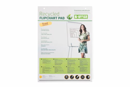 Bi-Office Recycled Flipchart Pad Plain A1 40 Sheets (Pack 5) - FL0111801
