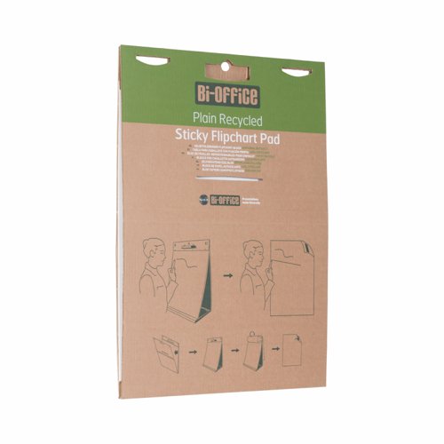 The sheets of this flipchart pad are made from 100% recycled paper, which after use should be sent again for recycling.
