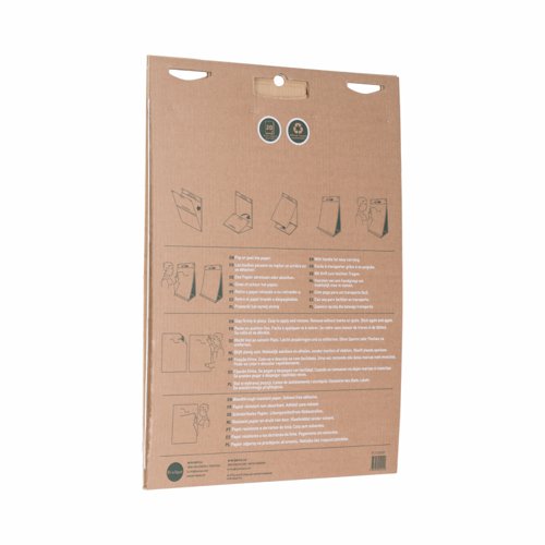 The sheets of this flipchart pad are made from 100% recycled paper, which after use should be sent again for recycling.