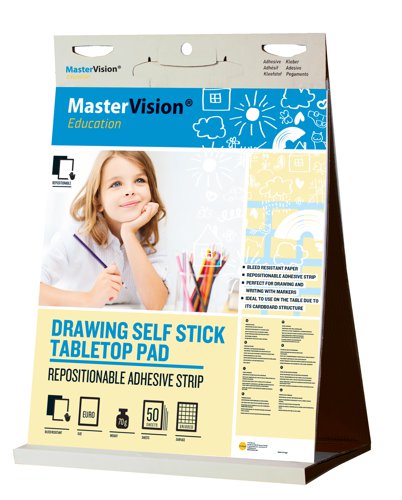 MasterVision Education Drawing Table Top Pad with 20 Sheets