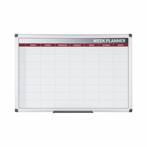 Bi-Office Weekly Magnetic Whiteboard Planner Aluminium Frame 600x450mm - GA0233170