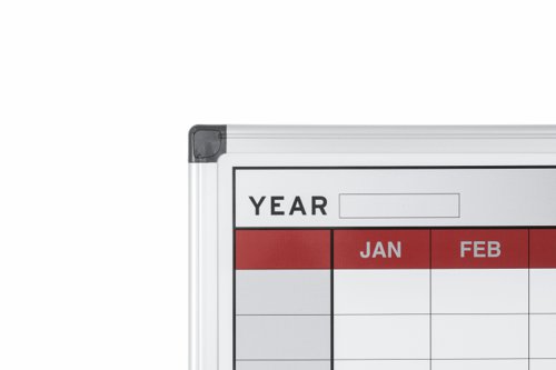Bi-Office Annual Magnetic Whiteboard Planner Aluminium Frame 900x600mm - GA0337170 45606BS Buy online at Office 5Star or contact us Tel 01594 810081 for assistance