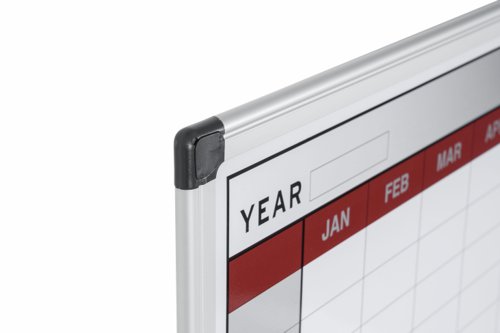 Bi-Office Annual Magnetic Whiteboard Planner Aluminium Frame 900x600mm - GA0337170  45606BS