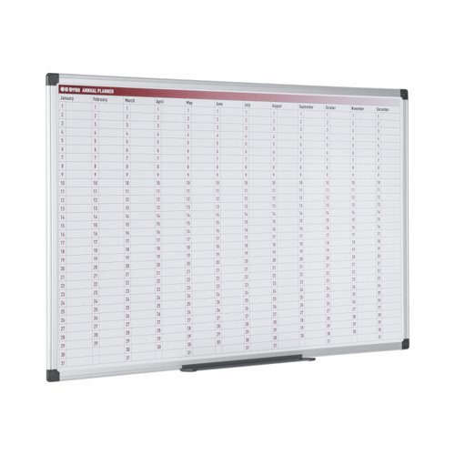 45627BS - Bi-Office 365-Day Annual Magnetic Whiteboard Planner Aluminium Frame 900x600mm - GA0360170