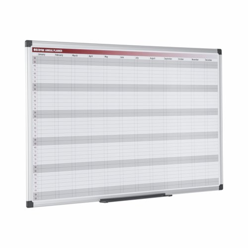 Bi-Office 52-Week Annual Magnetic Whiteboard Planner Aluminium Frame 900x600mm - GA0361170 45634BS