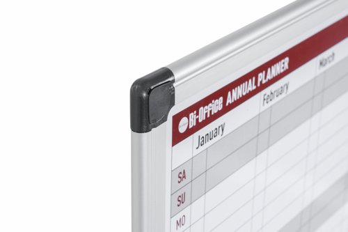 Bi-Office 52-Week Annual Magnetic Whiteboard Planner Aluminium Frame 900x600mm - GA0361170