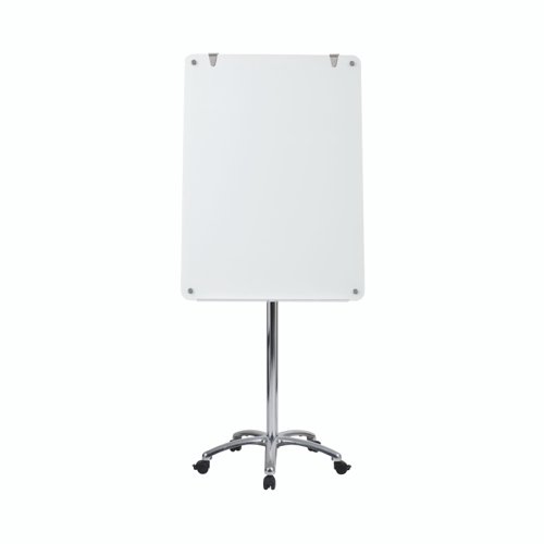 Glass Magnetic Drywipe Flipchart Easel 700x1000mm With FiveStar Base And Lockable Castors