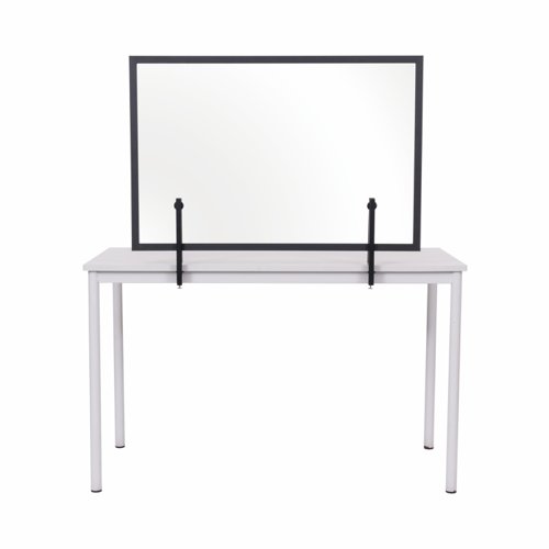 Bi-Office Protector Glass Board W/Clamps Bk Frm 900x600