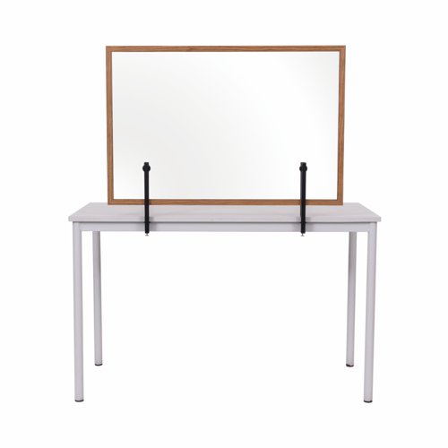 Bi-Office Protector Glass Board W/Clamps Wood Frm 900x600