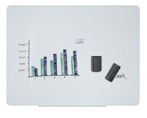 Bi-Office Magnetic Glass Drywipe Board 1200 x 900mm GL080101