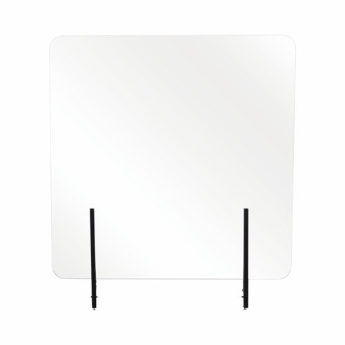 Bi-Office Transparent Frameless Glass Desk Divider 900x900mm