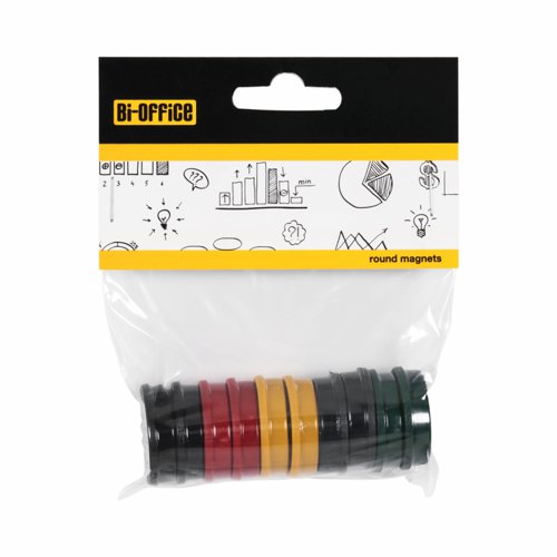 Bi-Office Round Magnets 30mm Assorted (Pack 10) - IM130909