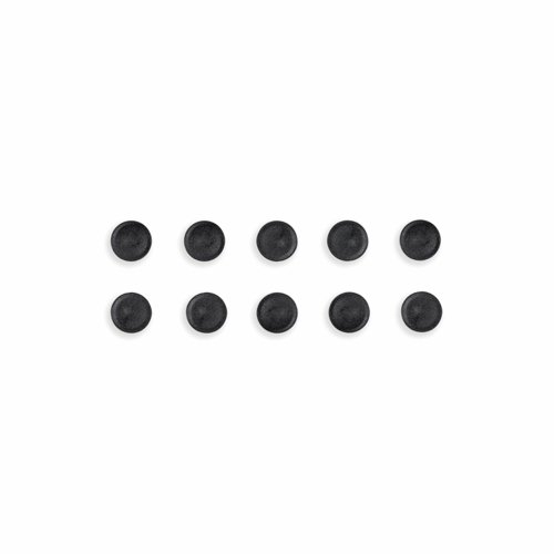 Bi-Office Round Magnets; 30mm; Black; Pack of 10
