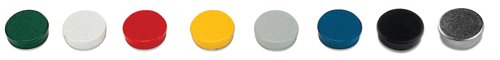 Bi-Office Round Magnets; 35mm; Assorted Colour; Pack of 10