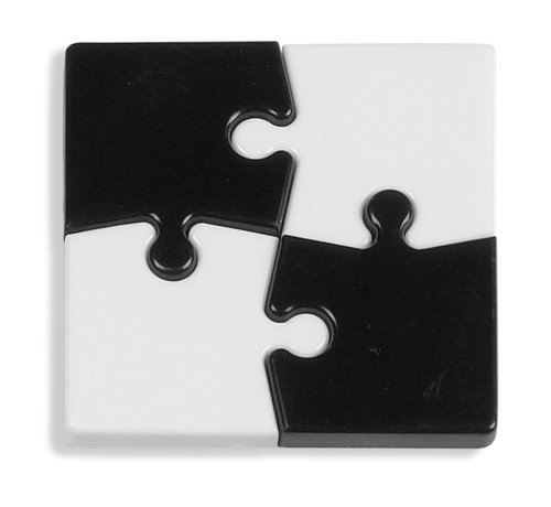 Bi-Office Puzzle Magnet - Black/White [Pack of 4]