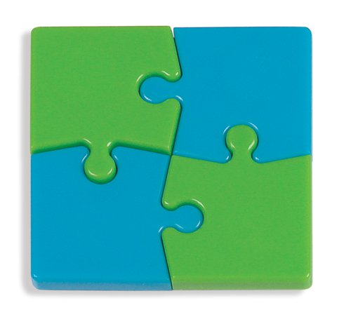 Bi-Office Puzzle Magnet - Blue/Green [Pack of 4]