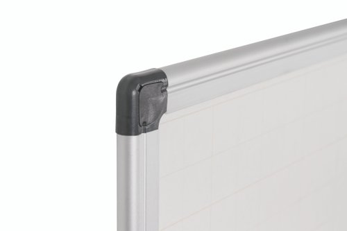 Bi-Office Maya Gridded Double Sided Non Magnetic Whiteboard Melamine Aluminium Frame 600x450mm - MA0221170 45704BS