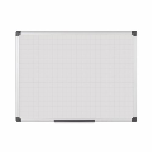 Bi-Office Maya Gridded Magnetic Lacquered Steel Whiteboard Aluminium Frame 600x450mm - MA0247170 Bi-Silque