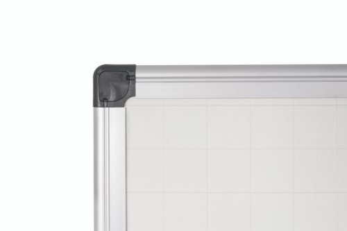 Bi-Office Maya Gridded Double Sided Non Magnetic Whiteboard Melamine Aluminium Frame 900x600mm - MA0321170 Drywipe Boards 45725BS